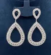 Teardrop Halo Crystal Earrings