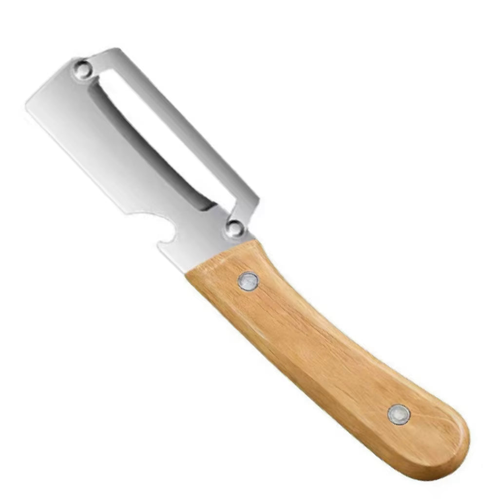 3-in-1 Multifunctional Fruits and Vegetable Peeler | Wooden Handle Kitchen Tool for Home Use