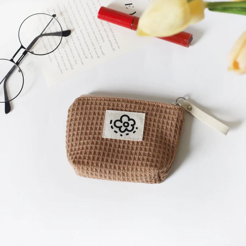 Women's Cute Simple Waffle Storage Bag