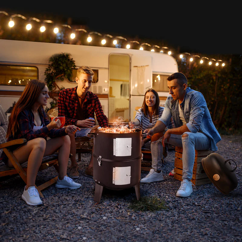18.5" 3-in-1 Portable Charcoal Smoker & Grill