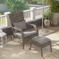 Wicker Adirondack Chair Fire Pit Chair w/ Ottoman & Cushions, Gray