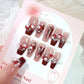 Luxury Crystal Press-On Nails for Women | Rhinestone & 3D Flower Reusable Fake Nail Set | Salon-Quality Manicure