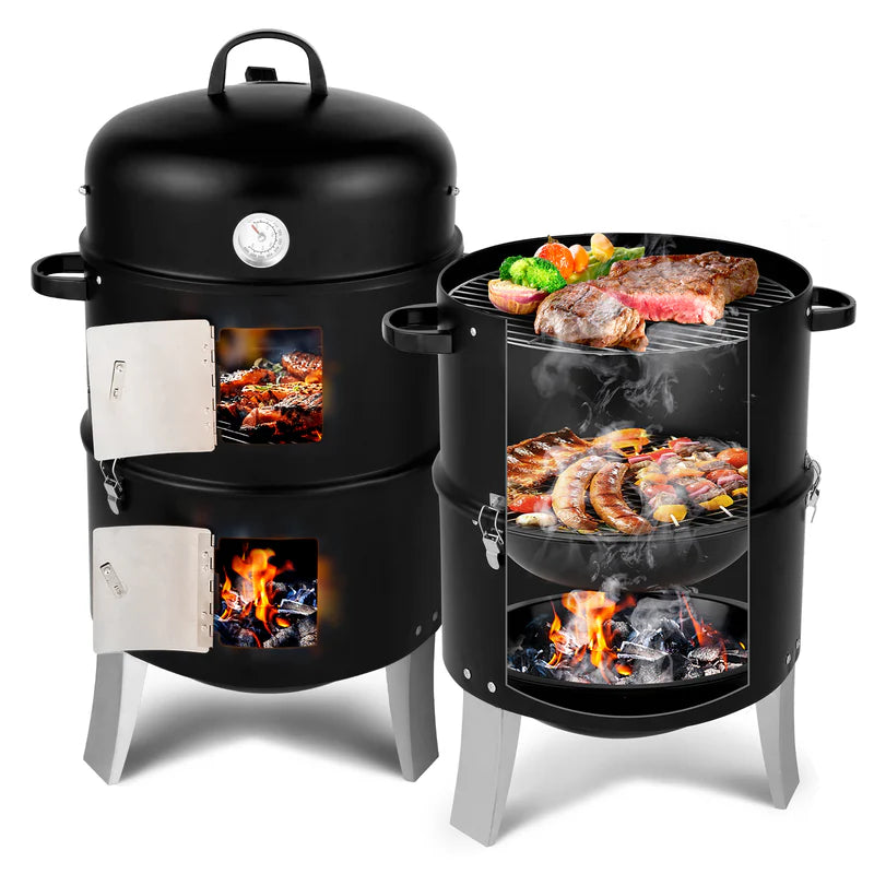 18.5" 3-in-1 Portable Charcoal Smoker & Grill