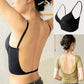 Women's Invisible Deep U Plunge Backless Push Up Bra with Transparent Straps