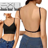 Women's Invisible Deep U Plunge Backless Push Up Bra with Transparent Straps