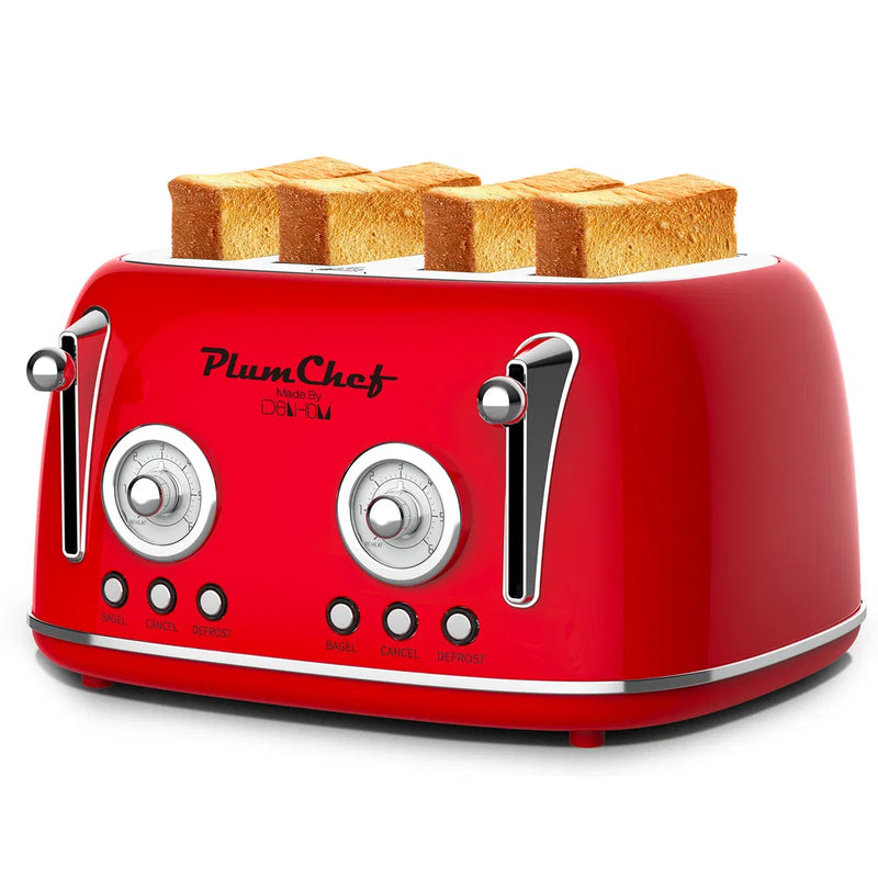 4 Slice Retro Toaster with Warming Rack