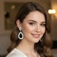 Teardrop Halo Crystal Earrings