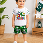 14 August Pakistan Independence Day Boys Printed Shirt & Shorts Set | Green White Kids Summer Dress | 14 August Celebration Outfit