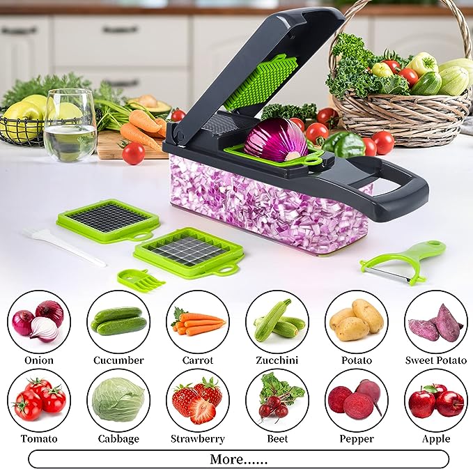 16-in-1 Vegetable Cutter – Multifunctional Chopper & Mandoline Slicer